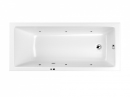 WHITECROSS Wave Slim Ванна акриловая 170x75 см, гидромассаж "SOFT", перелив, каркас, белый/хром