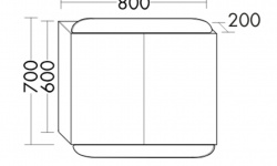 BURG B.ME Зеркальный шкаф, 800х200хН700 мм, F5981 White Matt мини 3 4