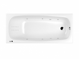 WHITECROSS Layla Slim Ванна акриловая 170x75 см, гидромассаж "LINENANO", перелив, каркас, белый/хром