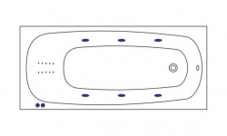 WHITECROSS Layla Slim Ванна акриловая 170x75 см, гидромассаж "LINENANO", перелив, каркас, белый/хром мини 3 4