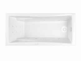 WHITECROSS Palace Ванна акриловая 170x75 см, гидромассаж "LINE", перелив, каркас, белый/белый