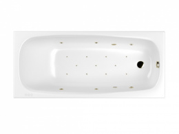WHITECROSS Layla Slim Ванна акриловая 170x75 см, гидромассаж "RELAX", перелив, каркас, белый/бронза