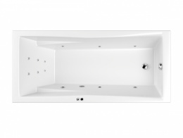 WHITECROSS Palace Ванна акриловая 180x80 см, гидромассаж "LINE", перелив, каркас, белый/хром