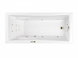 WHITECROSS Palace Ванна акриловая 180x80 см, гидромассаж "SMART", перелив, каркас, белый/бронза