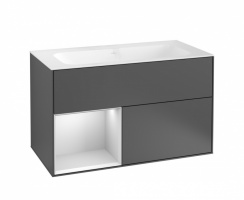 VB FINION Комплект мебели с раковиной, White Matt Lacquer/AnthraciteMatt Lacque/альп. белый