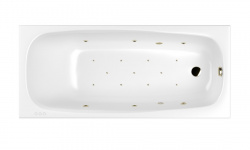 WHITECROSS Layla Slim Ванна акриловая 170x75 см, гидромассаж "RELAX", перелив, каркас, белый/бронза мини 1
