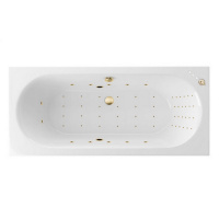 EXCELLENT Oceana Slim Ванна акриловая гидромассаж "NANO", 180x80 см, 220 л, Белый глянец/золото