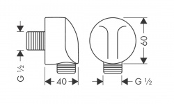 HG FixFit Шланговое подсоединение без клапана обратного тока E, хром мини 3 2