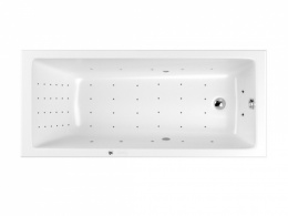 WHITECROSS Wave Slim Ванна акриловая 170x75 см, гидромассаж "NANO", перелив, каркас, белый/хром