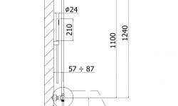 PAFFONI BIRILLO FIX Душевая стойка с термостатом, верхний душ 225 мм, черный матовый мини 3 2