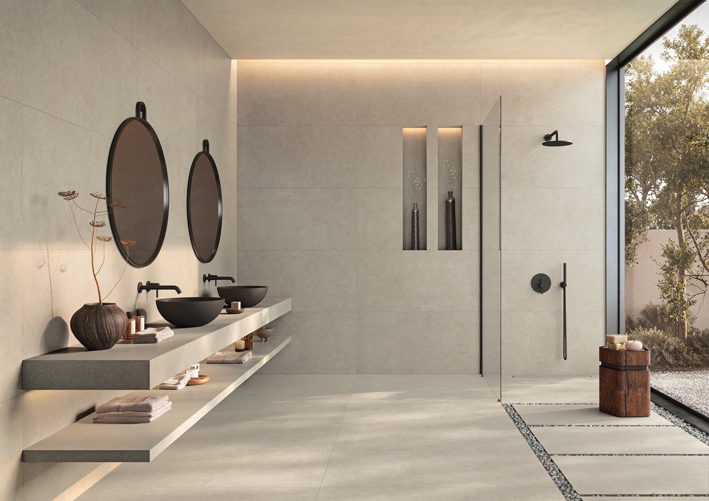 керамогранит ELERN MIRAGE GRIGIO CHIARO LIVING EL 02 SP SQ 60х120x0.9, фото 4
