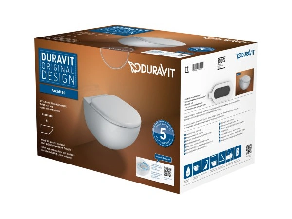 DURAVIT ARCHITEC Унитаз подвесной Rimless® в комплекте с сиденьем, белый, фото 3