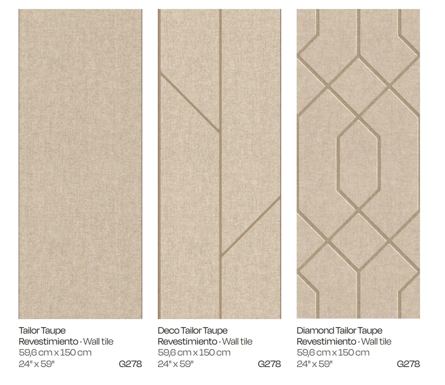 керамическая плитка PORCELANOSA TAILOR TAUPE DIAMOND 59.6х150 G-278, фото 2