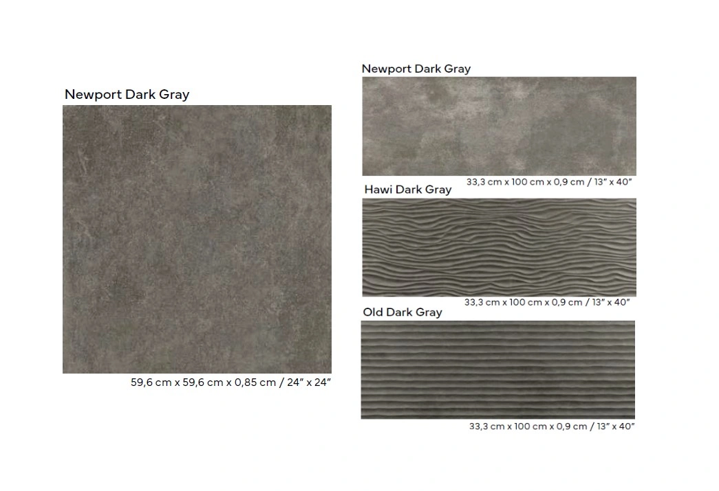 керамическая плитка NEWPORT PORCELANOSA HAWI DARK GRAY 33.3x100 G-271, фото 2