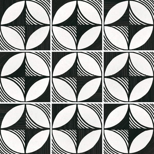 керамогранит CAPRICE DECO EQUIPE COMPASS B&W 20x20 EQ-5