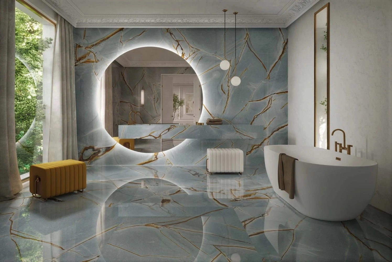 керамогранит Xlight by Porcelanosa PORCELANOSA XLIGHT BLUE ROMA 04 SILK 120х270 G-2705, фото 3