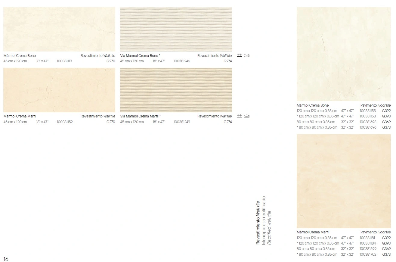 керамическая плитка PORCELANOSA MARMOL CREMA BONE 45х120 G-270, фото 6