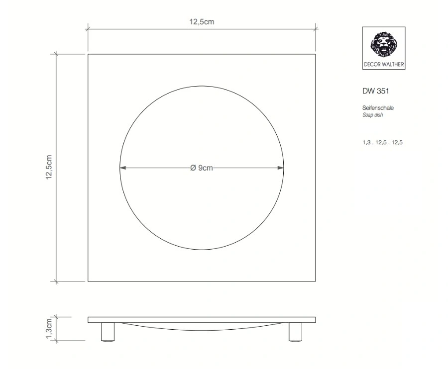 аксессуары Decor Walther CUBE DW DW 351 Мыльница настольная 12,5x12.5 см, хром, фото 2