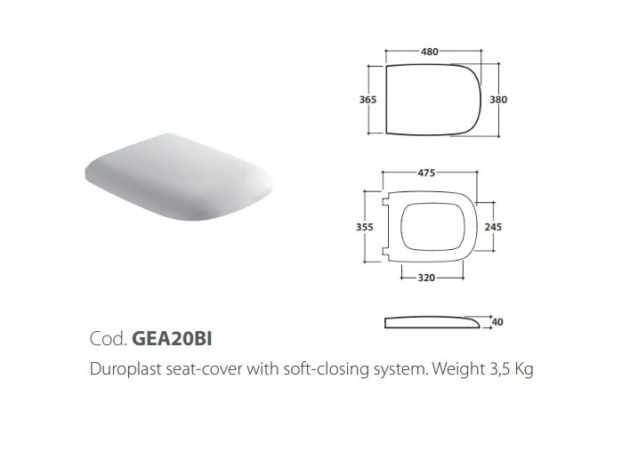 GLOBO Сиденье для унитаза soft-closing system, белый, фото 2