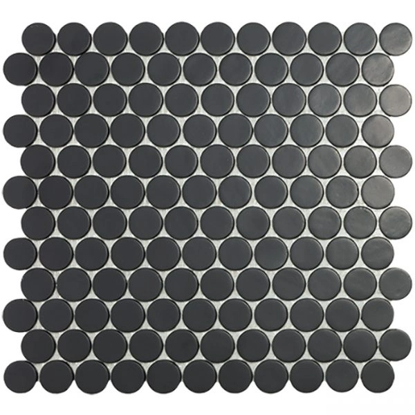 мозаика VIDREPUR CIRCLE BLACK MT (2.5x2.5) 30.6х31.4