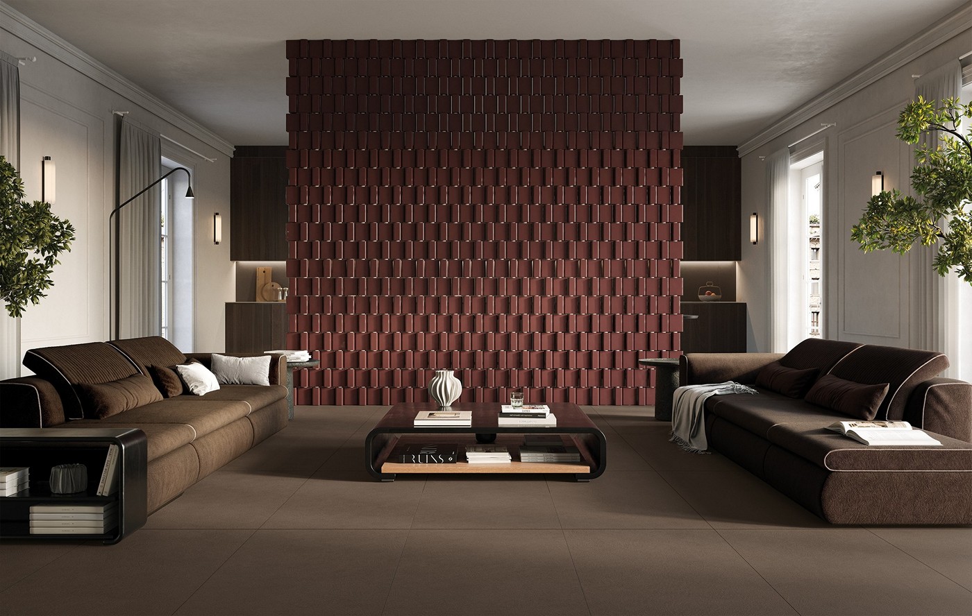 керамогранит ELERN MIRAGE CIOCCOLATO DARK EL 14 SP SQ 60х120x0.9, фото 4