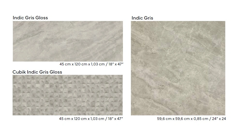керамическая плитка PORCELANOSA INDIC GRIS GLOSS 45х120 G-270, фото 2