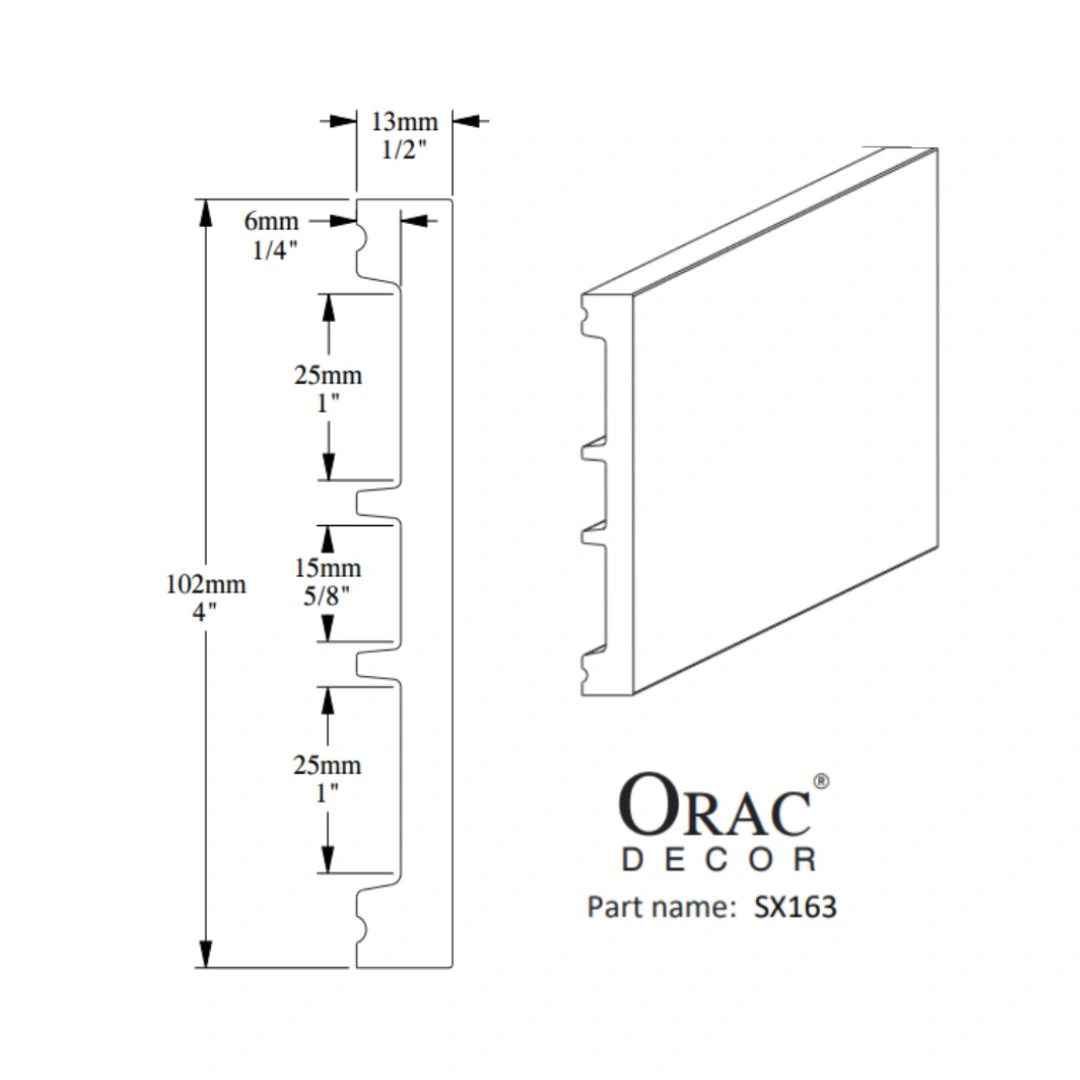 лепнина ORAC ПЛИНТУС 13х102х2000, фото 2