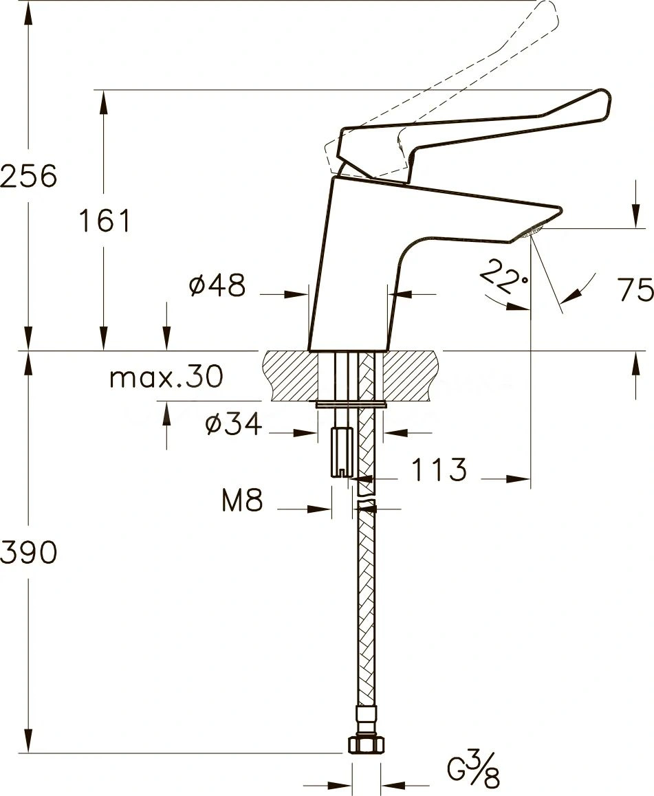 VITRA AquaMed Solid S Смеситель для раковины медицинский, хром, фото 2