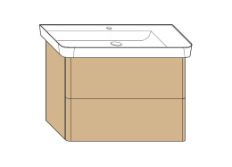 BURGBAD IVEO База подвесная с умывальником с 1 отв. 800х492х721 мм, Cashmere oak/White gloss