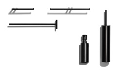 DW MK WBG Ёршик туалетный, настенный, Черный матовый мини 3 2