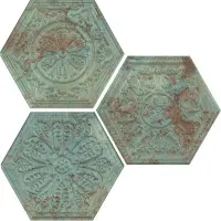 керамогранит APAVISA ZINC GREEN MIX DECOR HEXAGON 25x29 G-7254