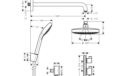 HANSGROHE Croma Select S Душевая система скрытого монтажа с термостатом Ecostat S, хром мини 3 2