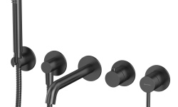 WHITECROSS Y Смеситель для ванны скрытого монтажа, длина излива 220 мм, черный матовый мини 1