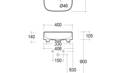 KLUDI RESA C Раковина накладная soft-edge, 40х40хH14 см, белый мини 3 4
