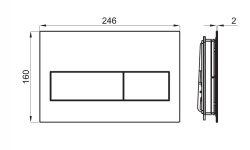 NOKEN TONO Клавиша для двойного смыва, шлифованная нержавеющая сталь мини 3 2
