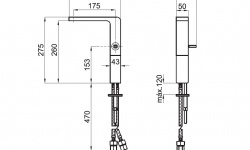 NK LOUNGE Высокий смеситель для раковины каскадный, без ДК, 8 л/мин, медь мини 3 2