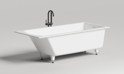 Salini CASCATA KIT Ванна встраиваемая 1806x802x593/610 мм, S-Sense - белый глянцевый/фурнитура белый мини 3 6