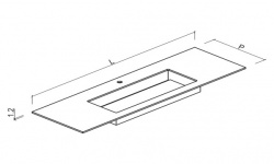 BRENTA TS45 Столешница из Solid Surface 100х49,6хh1,2 см, с раковиной "DLine" 80 см, белый мини 3 2