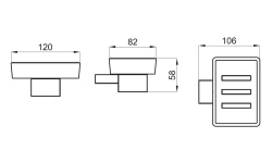 NOKEN URBAN C Мыльница настенная, стекло/черный мини 3 2