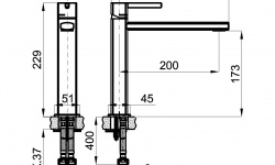 NK CONCEPT Высокий однорычажный смеситель для раковины, без ДК, 3/8”, 229 мм, 5 л/мин, хром мини 3 2