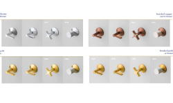 NOKEN LIGNAGE CROSS Смеситель для раковины на 3 отверстия из стены, без ДК, 5 л/мин, браш. золото мини 3 2