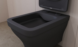 AQUEDUTO ESTETA Унитаз подвесной безободковый, сиденье c микролифтом, 520х370 мм, черный матовый мини 3 2