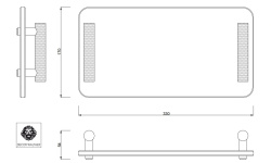 DW CLUB TAB Лоток, H5,3x33x17 см, Хром/Стекло прозрачное мини 3 2