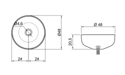 ANTL Раковина круглая из материала Cristalmood, на столешницу, с ДК, Ø48x20,5 см. Спецзаказ! мини 3 3