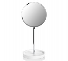DW STONE KSA Зеркало косметическое настольное, Н40x18x16.5cm см, Белый/Хром