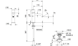 FANTINI NOSTROMO SMALL Смеситель для раковины с ДК, Черный матовый мини 3 2