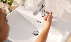 HANSGROHE Rebris S Смеситель для раковины 110, вынос 133 мм, с ДК, CoolStart, 4 л/мин, хром мини 3 3