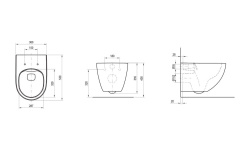 RAVAK Vita RimOff Унитаз подвесной (безободковый), 360x530x350 мм, белый мини 3 2