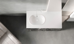 Salini ONDA EDGE OVAL Столешница до 2000х700х10 мм с раковиной 520х360, ДК, S-Stone- RAL матовый мини 3 3