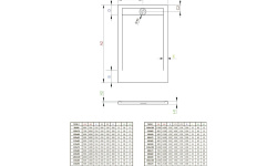 RADAWAY TEOS F Поддон из литьевого камня для монтажа на пол 120×90 см, Ø90 мм, белый мини 3 4